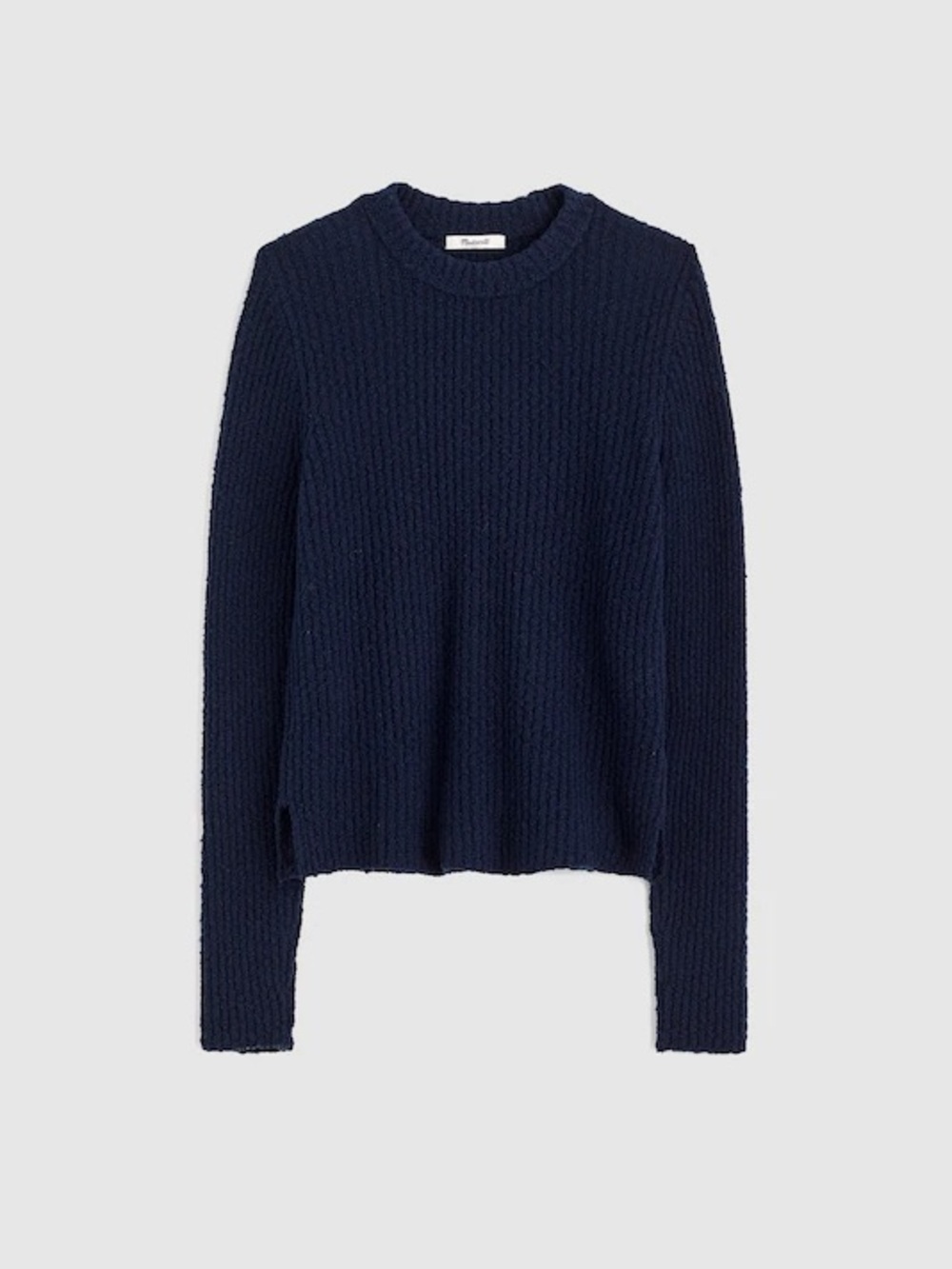 Madewell Midnight Navy Bouclé-Knit Crewneck Sweater